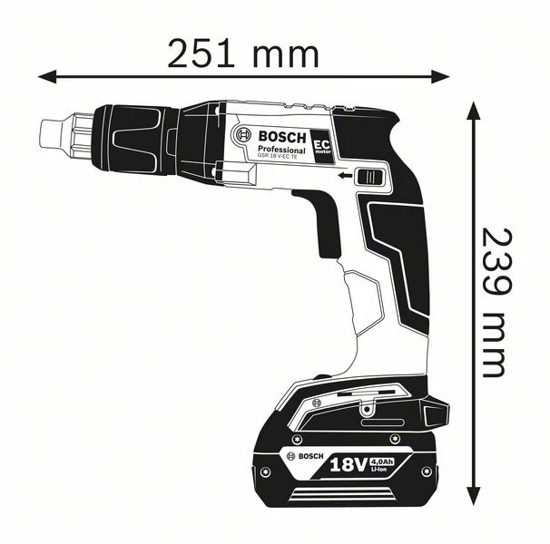 Bosch Professional GSR 18V-EC TE Akku-Trockenbauschrauber ohne Akku/Lader in L-Boxx