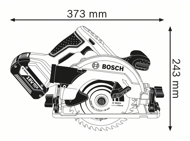 Bosch Professional GKS 18V-57 G Akku-Kreissäge ohne Akku/Lader in L-Boxx 238