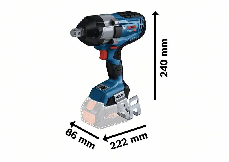 Bosch Akku-Schlagschrauber GDS 18V-1050 HC (3/4" Vierkant, Drehmoment: 1050 Nm, inkl. GCY 42, Solo in L-BOXX 136)