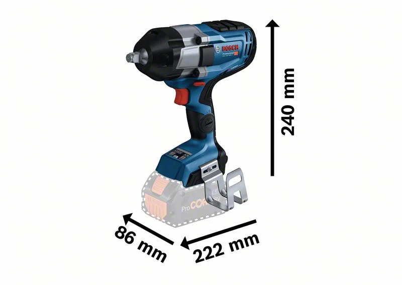 Bosch Akku-Drehschlagschrauber GDS 18V-1000 C (1/2"-Vierkant, Drehmoment: 1000 Nm, inkl. GCY 42, Solo in L-BOXX 136)