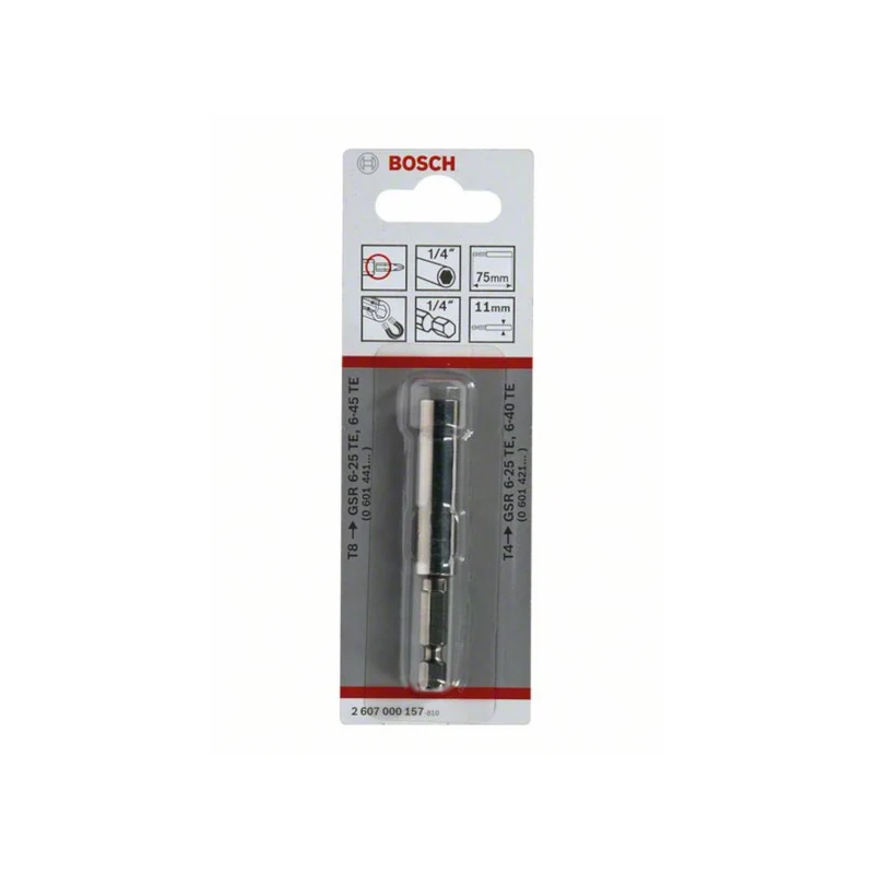 Bosch Universalhalter, 1/4-Zoll, 75mm, 11mm, (in Verbindung mit Tiefenanschlag T8/T4)