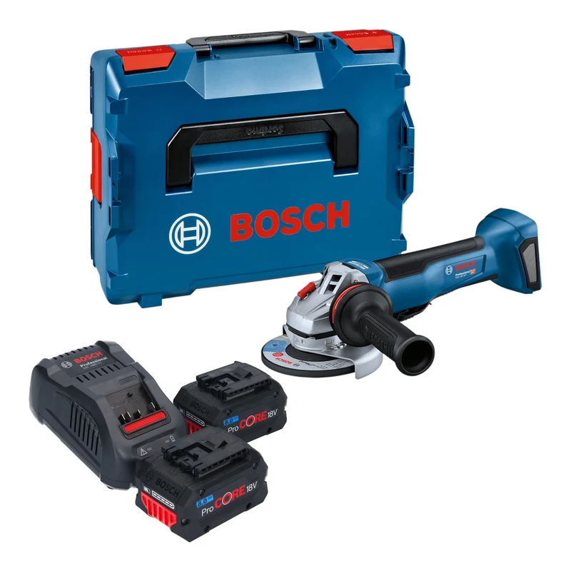 Bosch GWS 18V-10 P Professional Akku Winkelschleifer 18 V 125 mm Brushless + 2x ProCORE Akku 8,0 Ah + Ladegerät + L-Boxx