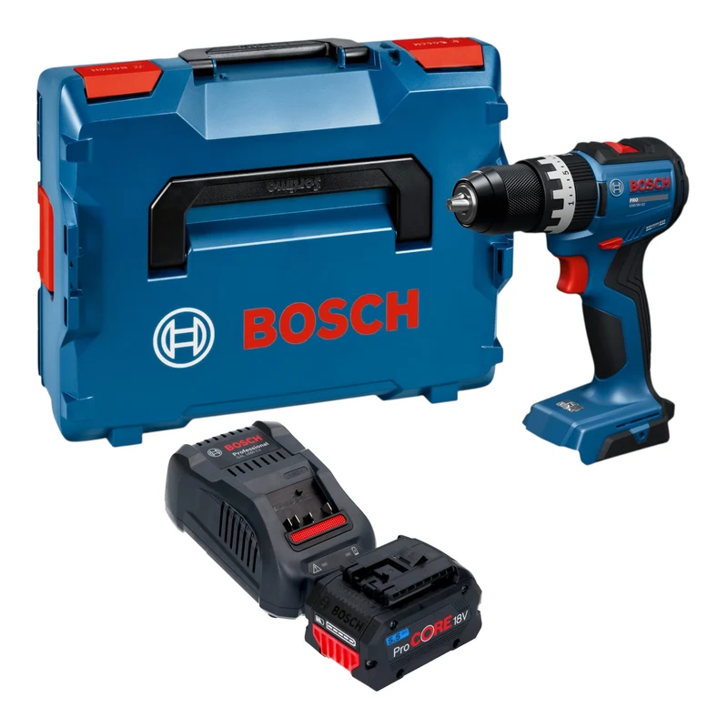 Bosch GSB 18V-52 Professional Akku Schlagbohrschrauber 18 V 70 Nm Brushless + 1x ProCORE Akku 5,5 Ah + Ladegerät + L-Boxx