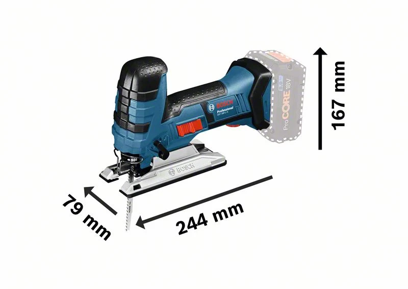 Bosch Akku-Stichsäge GST 18V-LI S, in L-BOXX 136 mit Spanreißschutz