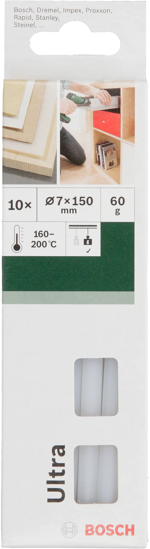 Bosch Heißklebesticks 7x150 mm UltraPower milchig 60 g 10 Stk.