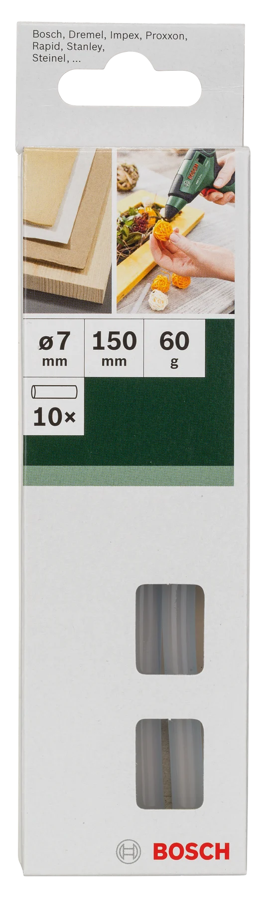 Bosch Heißklebesticks 7x150 mm Kristall 60g 10 Stk.