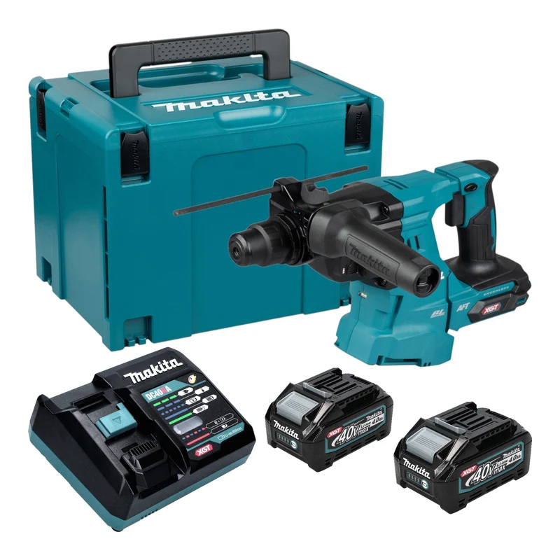 Makita HR 011 GM201 Akku Kombihammer 40 V max. 3,3 J SDS plus Brushless + 2x Akku 4,0 Ah + Ladegerät + Makpac