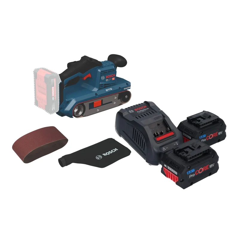 Bosch GBS 18V-75 Akku Bandschleifer 18 V 76 x 533 mm Brushless + 2x ProCORE Akku 5,5 Ah + Ladegerät