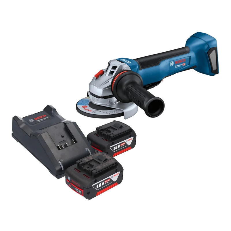 Bosch GWS 18V-10 P Professional Akku Winkelschleifer 18 V 125 mm Brushless + 2x Akku 5,0 Ah + Ladegerät