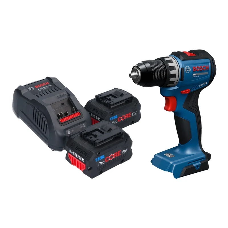 Bosch GSR 18V-52 Professional Akku Bohrschrauber 18 V 70 Nm Brushless + 2x ProCORE Akku 5,5 Ah + Ladegerät