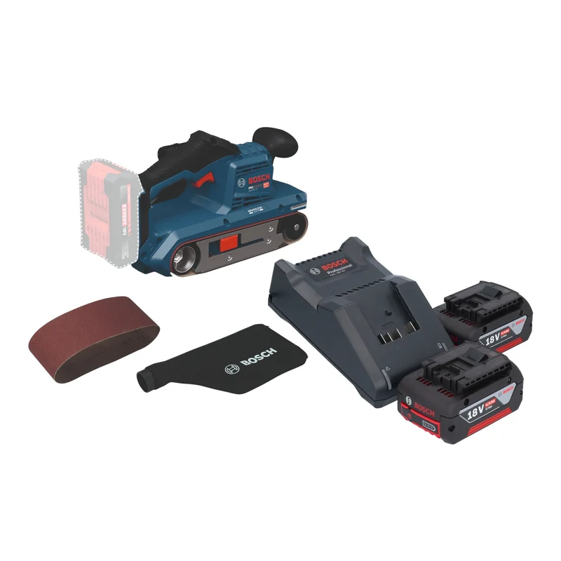 Bosch GBS 18V-75 Akku Bandschleifer 18 V 76 x 533 mm Brushless + 2x Akku 4,0 Ah + Ladegerät