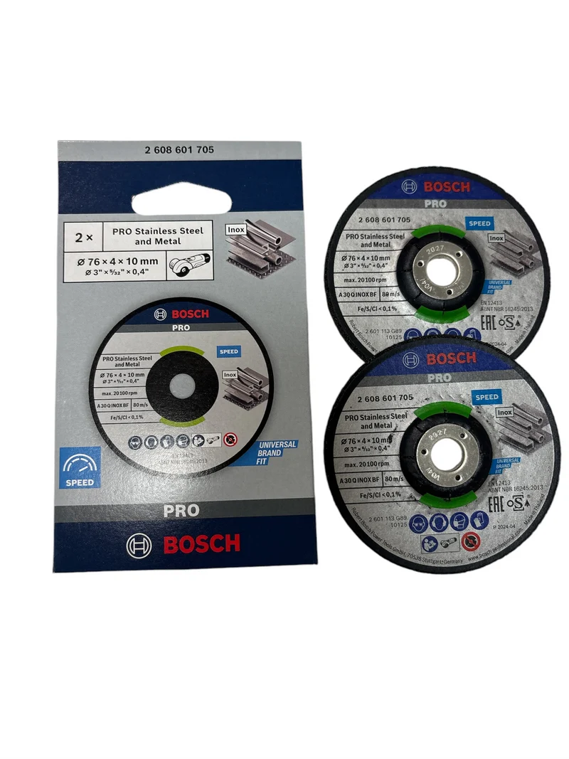 Bosch PRO Schruppscheibe Ø 76 x 4 x 10 mm für Stahl, Edelstahl (2er-Pack, Stainless Steel and Metal)