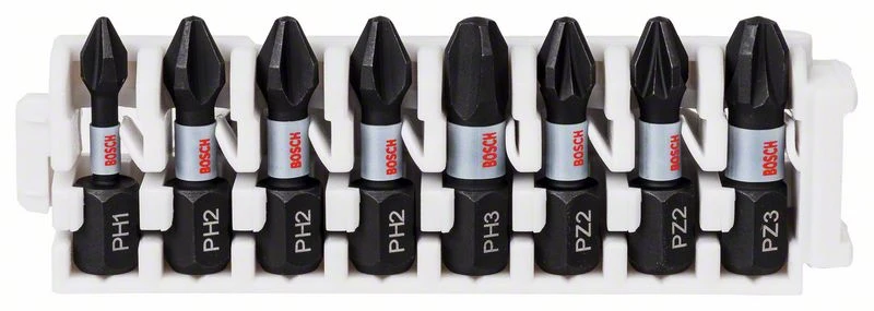 Bosch PRO Impact gemischtes Set, PH1; PH2(x2); PH3; PZ1; PZ2(x2); PZ3, 25 mm, 8-tlg.