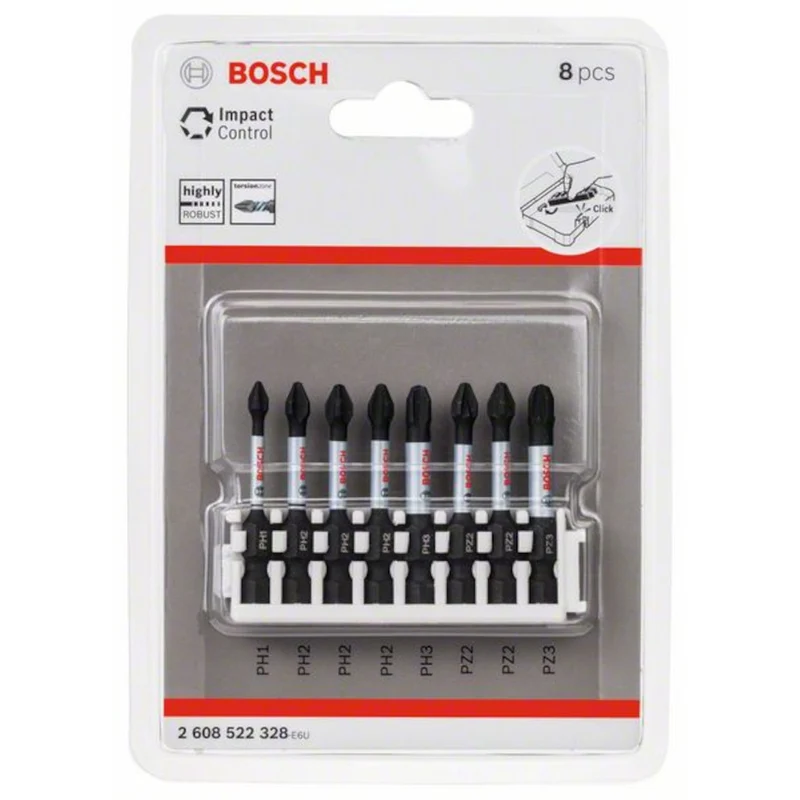 Bosch PRO Impact gemischtes Set, PH1, PH2(x2), PH3, PZ1, PZ2(x2), PZ3, 55 mm, 8-tlg.