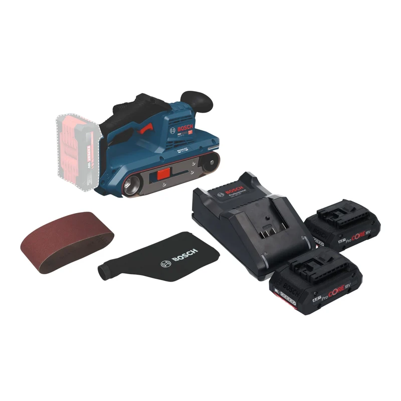 Bosch GBS 18V-75 Akku Bandschleifer 18 V 76 x 533 mm Brushless + 2x ProCORE Akku 4,0 Ah + Ladegerät