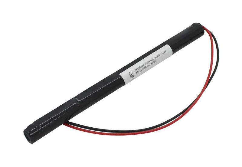 AccuCell Notleuchtenakku NiMH 4,8V 600mAh L1x4 Micro AAA mit 200mm Kabel