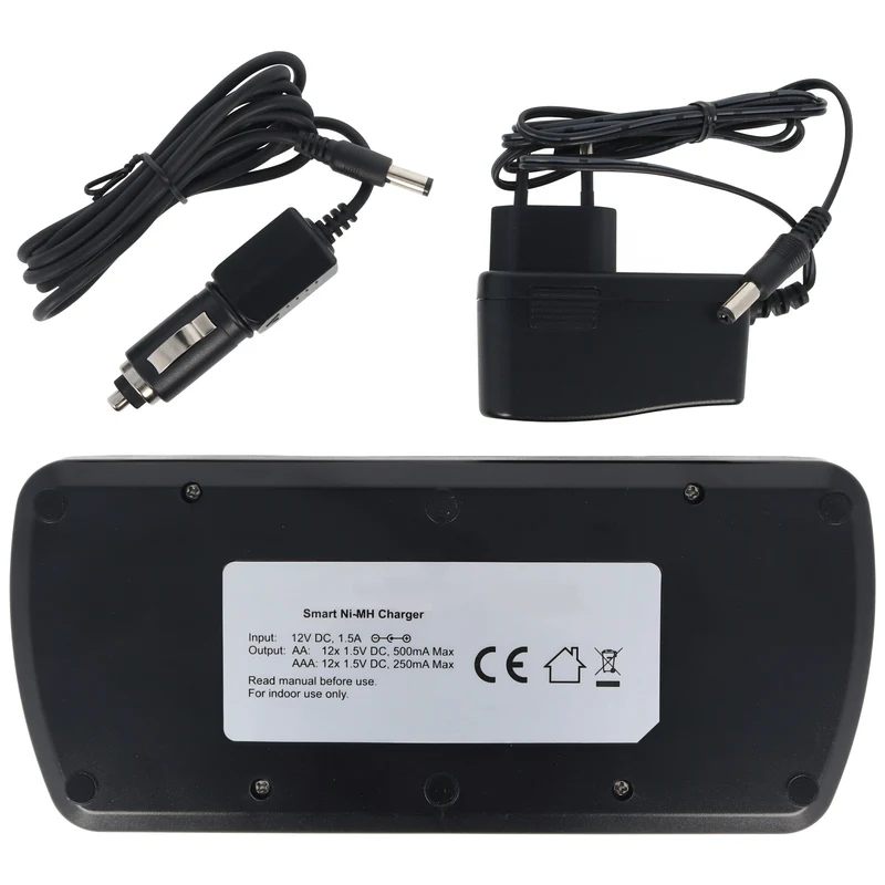 everActive Microprozessor-gesteuertes NIMH Ladegerät mit LCD-Display für 1-12 AA oder AAA Akkus