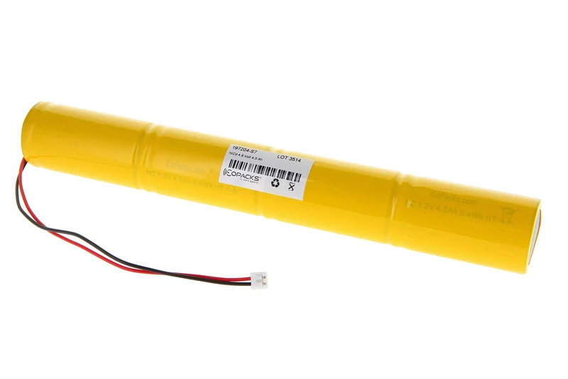 AccuCell Akkupack für Notbeleuchtung 4,8 Volt 4500mAh 240x33mm, mit 20cm Kabel und JST EHR-2 Stecker