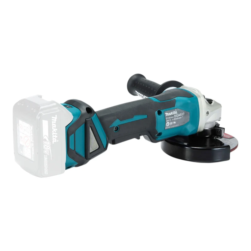 Makita DGA 517 Z Akku Winkelschleifer 18 V 125 mm Brushless + 1x Akku 9,0 Ah + Ladegerät + Makpac