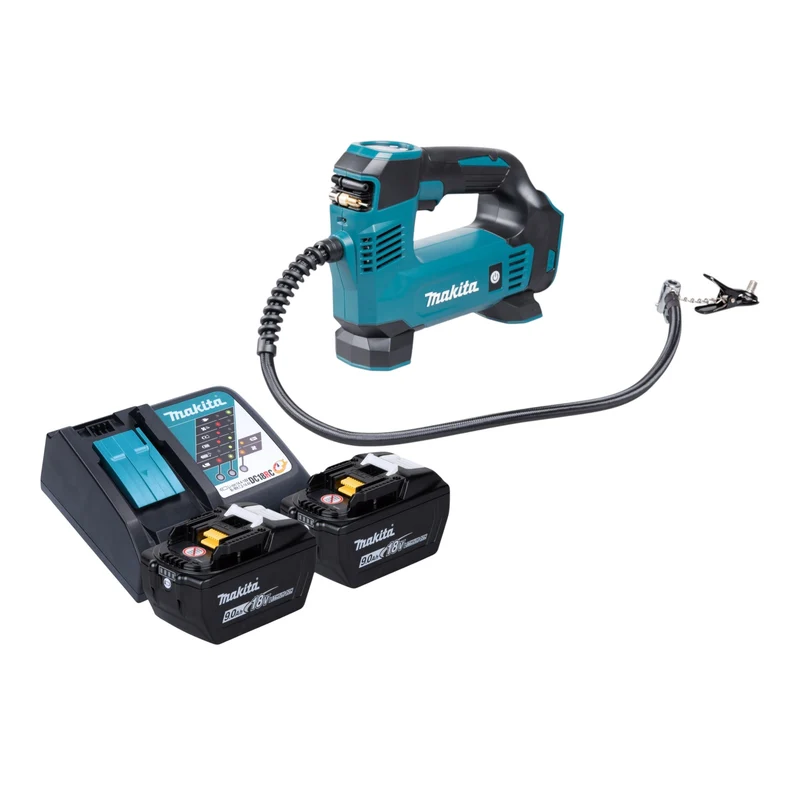 Makita DMP 180 Z Akku Kompressor 18 V 8,3 bar + 2x Akku 9,0 Ah + Ladegerät