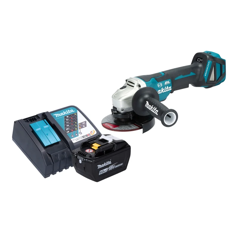 Makita DGA 517 Z Akku Winkelschleifer 18 V 125 mm Brushless + 1x Akku 9,0 Ah + Ladegerät