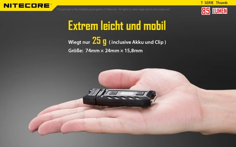 Nitecore Thumb schlüsselanhängerlampe Hochleistungs-LED