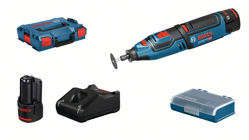 Bosch Professional GRO 12V-35 Akku-Rotationswerkzeug (2 x 2.0 Ah Li-Ion Akku, L-BOXX)