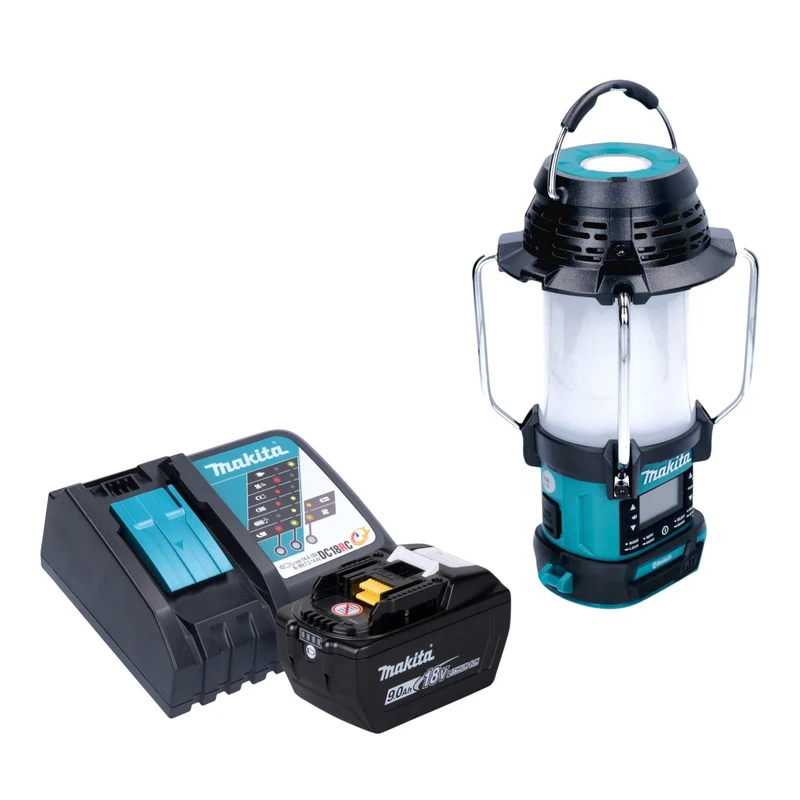 Makita DMR 056 Akku Radio 18 V FM DAB+ mit Laterne 360° Taschenlampe IP65 + 1x Akku 9,0 Ah + Ladegerät