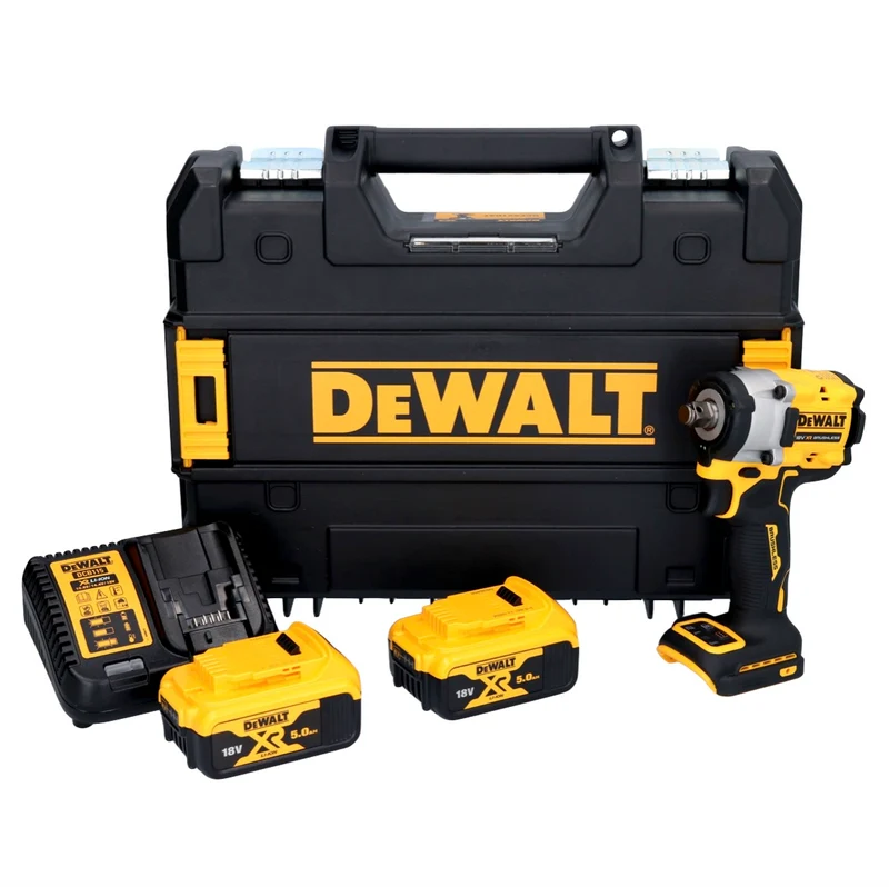 DeWalt DCF 921 P2T Akku Schlagschrauber 18 V 400 Nm 1/2" Brushless + 2x Akku 5,0 Ah + Ladegerät + TSTAK