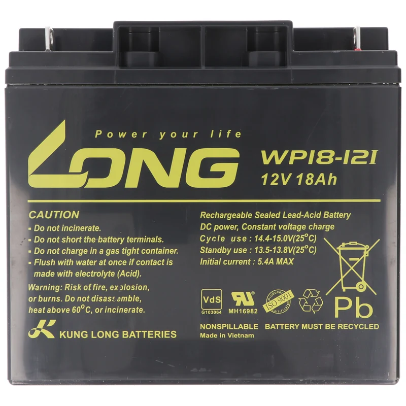Kung Long Akku WP18-12I 12 Volt 18 Ah 181x76x167mm M5 Flachpol