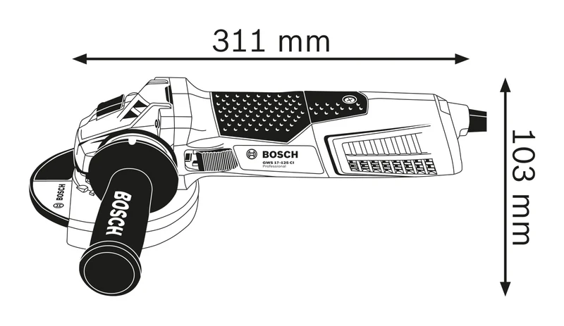 Bosch Professional GWS 19-125 CIE Winkelschleifer + Strongflex-Kabel + 5x X-LOCK Fiberschleifscheibe + Stützteller im Karton