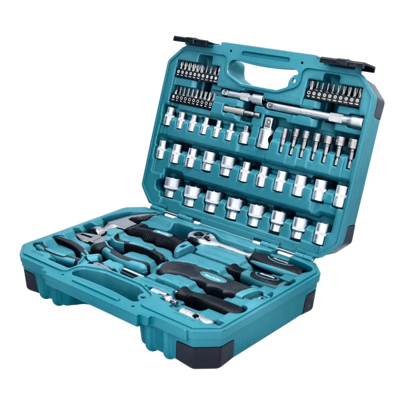Makita Handwerkzeug Set 76 tlg. Chrom Vanadium Stahl ( E-10899 ) Bit / Zange / Hammer / Ratsche / Schraubendreher