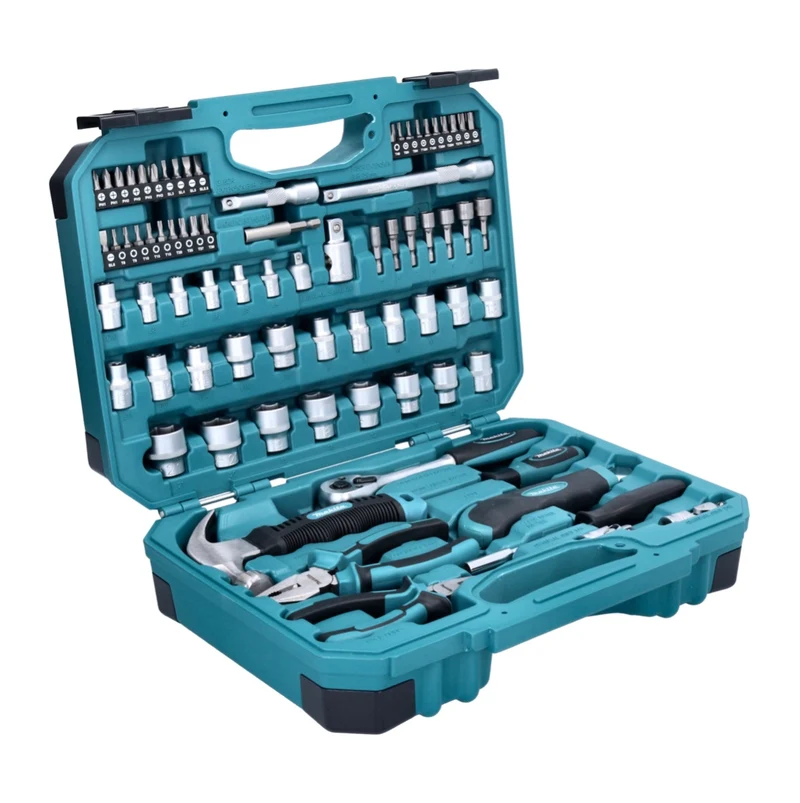 Makita Handwerkzeug Set 76 tlg. Chrom Vanadium Stahl ( E-10899 ) Bit / Zange / Hammer / Ratsche / Schraubendreher