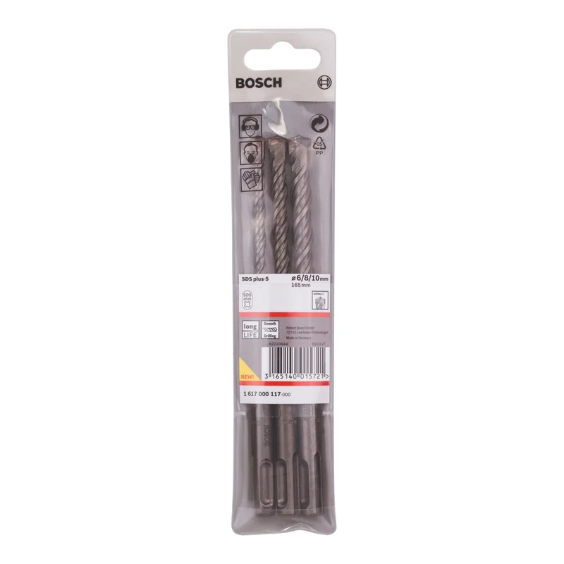 Bosch SDS plus-5 Hammerbohrer Set 3 teilig 6 / 8 / 10 mm ( 1617000117 ) für Bohrhämmer