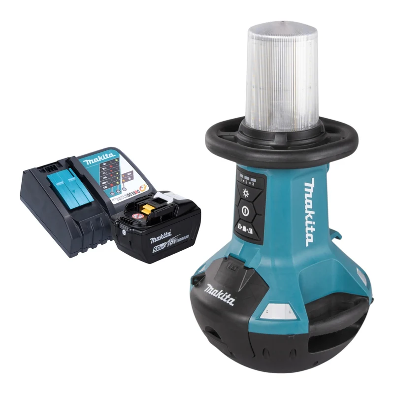Makita DML 810 Z Akku LED Flächenlicht 18 / 36 V ( 2 x 18 V ) 5500 lm IP54 + 1x Akku 9,0 Ah + Ladegerät