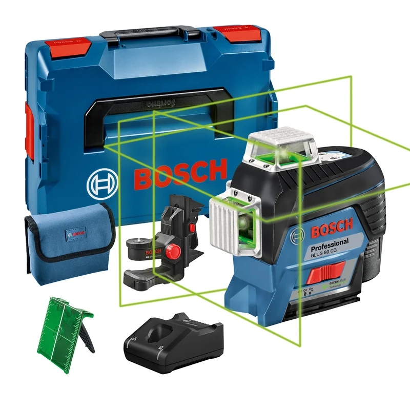 Bosch Professional GLL 3-80 CG Kreuzlinienlaser 1x Akku und Lader in L-Boxx 136 (0601063T00)