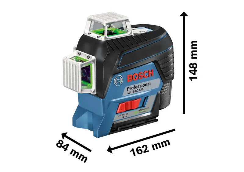 Bosch Professional GLL 3-80 CG Kreuzlinienlaser 1x Akku und Lader in L-Boxx 136 (0601063T00)