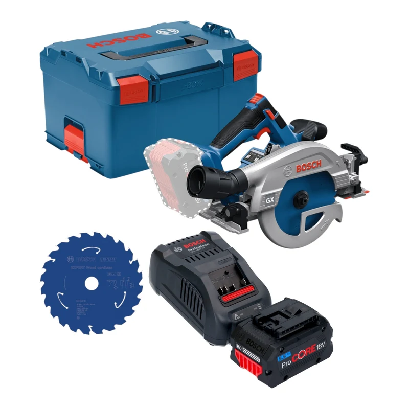 Bosch GKS 18V-57-2 GX Professional Akku Kreissäge 18 V 165 mm Brushless + 1x ProCORE Akku 5,5 Ah + Ladegerät + L-Boxx
