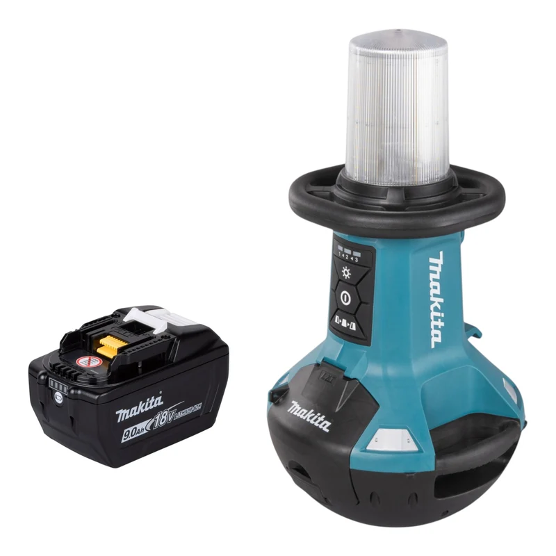 Makita DML 810 Z Akku LED Flächenlicht 18 / 36 V ( 2 x 18 V ) 5500 lm IP54 + 1x Akku 9,0 Ah - ohne Ladegerät