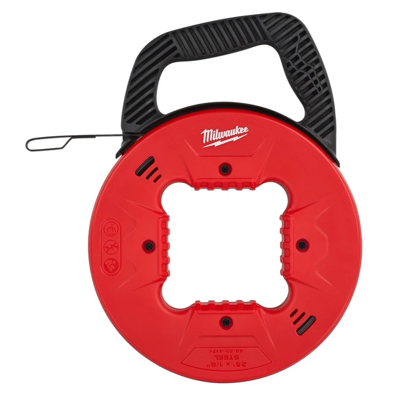 Milwaukee 7,5 m mit Abrollgehäuse Stahl-Kabeleinziehspirale