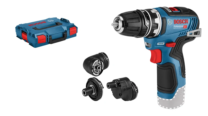 Bosch Professional GSR 12V-35 FC Akku-Bohrschrauber ohne Akku/Lader, 4 Aufsätze, L-BOXX
