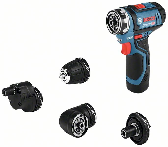 Bosch Professional GSR 12V-35 FC Akku-Bohrschrauber ohne Akku/Lader, 4 Aufsätze, L-BOXX