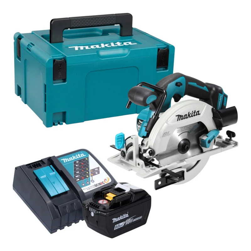 Makita DHS 680 Z Akku Handkreissäge 18 V 165 mm Brushless + 1x Akku 9,0 Ah + Ladegerät + Makpac