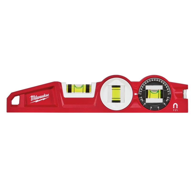 Milwaukee Torpedo Wasserwaage 360° (Länge: 25 cm, Messgenauigkeit: 0,029° (0,5 mm/m), magnetisch, SHARPSITE Libellentechnologie)