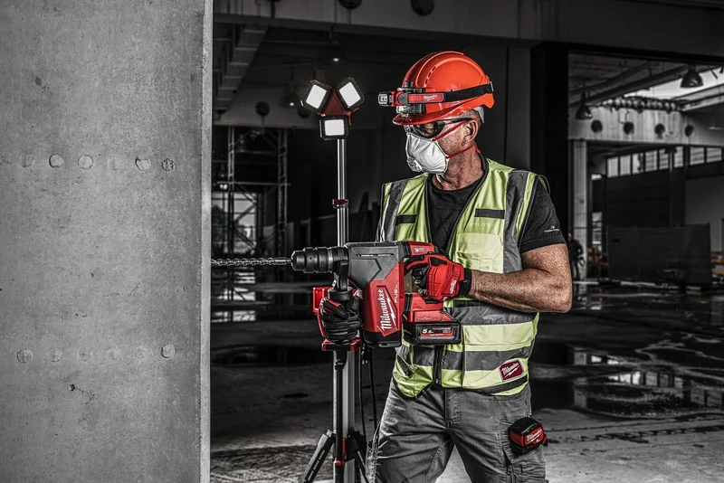 Milwaukee Akku-Kombihammer M18 ONEFHPX-552X (Schlagenergie: 5,0 J, SDS plus, ONE-KEY, mit 2 x 5,5 Ah Akku in HD Box)