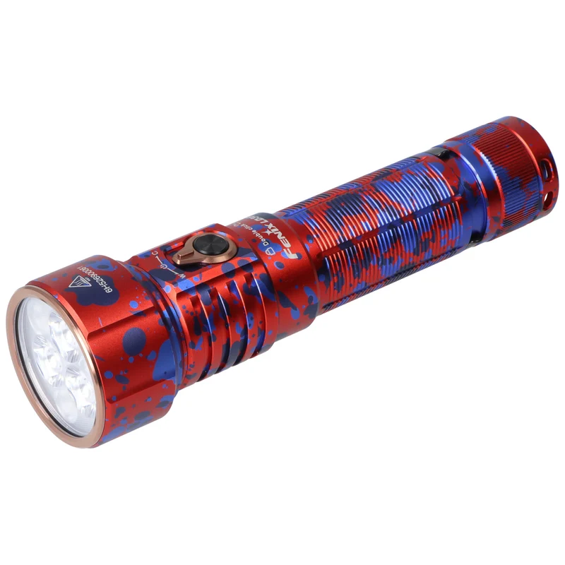 Fenix LD36R LED Taschenlampe mit weiß, rot, orange, pink,blau, lila und grünem Licht Flame Camo