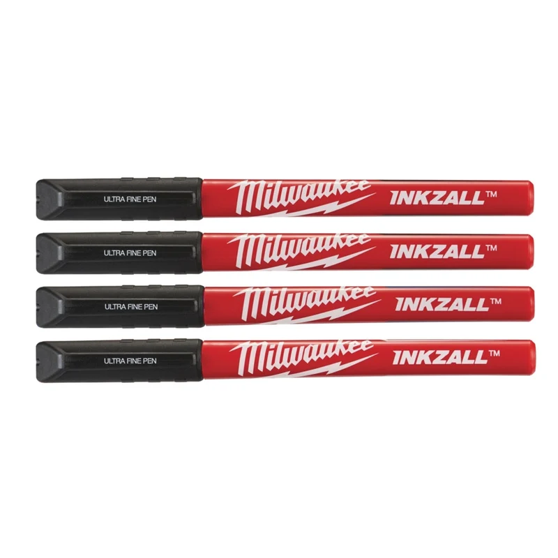 Milwaukee INKZALL Feine Marker Fineliner schwarz mit feiner Spitze 0.6 mm 4tlg. (48223164)