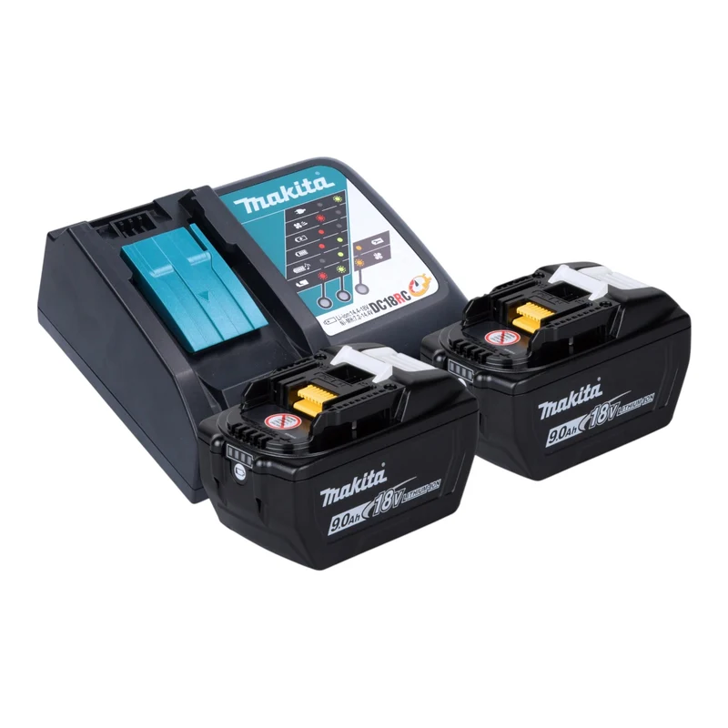 Makita DGA 511 Z Akku Winkelschleifer 18 V 125 mm Brushless + 2x Akku 9,0 Ah + Ladegerät