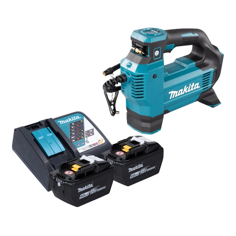 Makita DMP 181 Z Akku Kompressor 18 V 11,1 bar + 2x Akku 9,0 Ah + Ladegerät