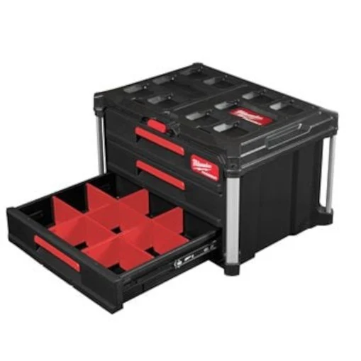 Milwaukee 560 x 410 x 360 mm PACKOUT Koffer mit 3 Schubladen